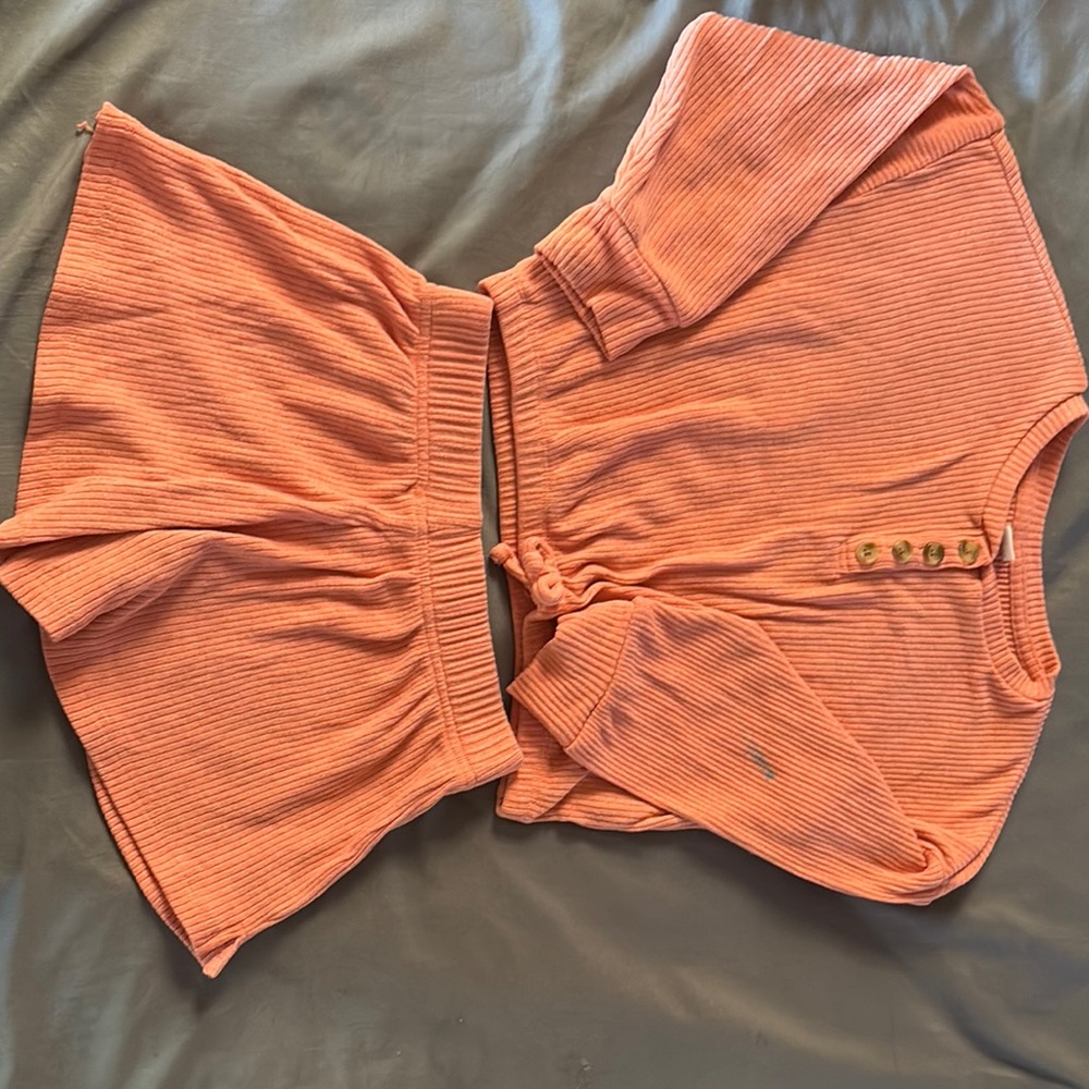 Cozy Ribbed Knit Lounge Set in Coral